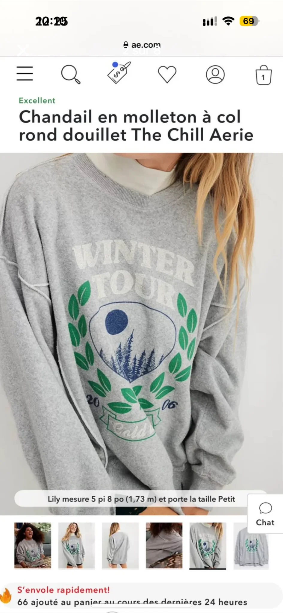 Image for Chandail ouaté Aerie oversize super cute et confortable taille XS oversize NEUF avec étiquette 🏷️ originale