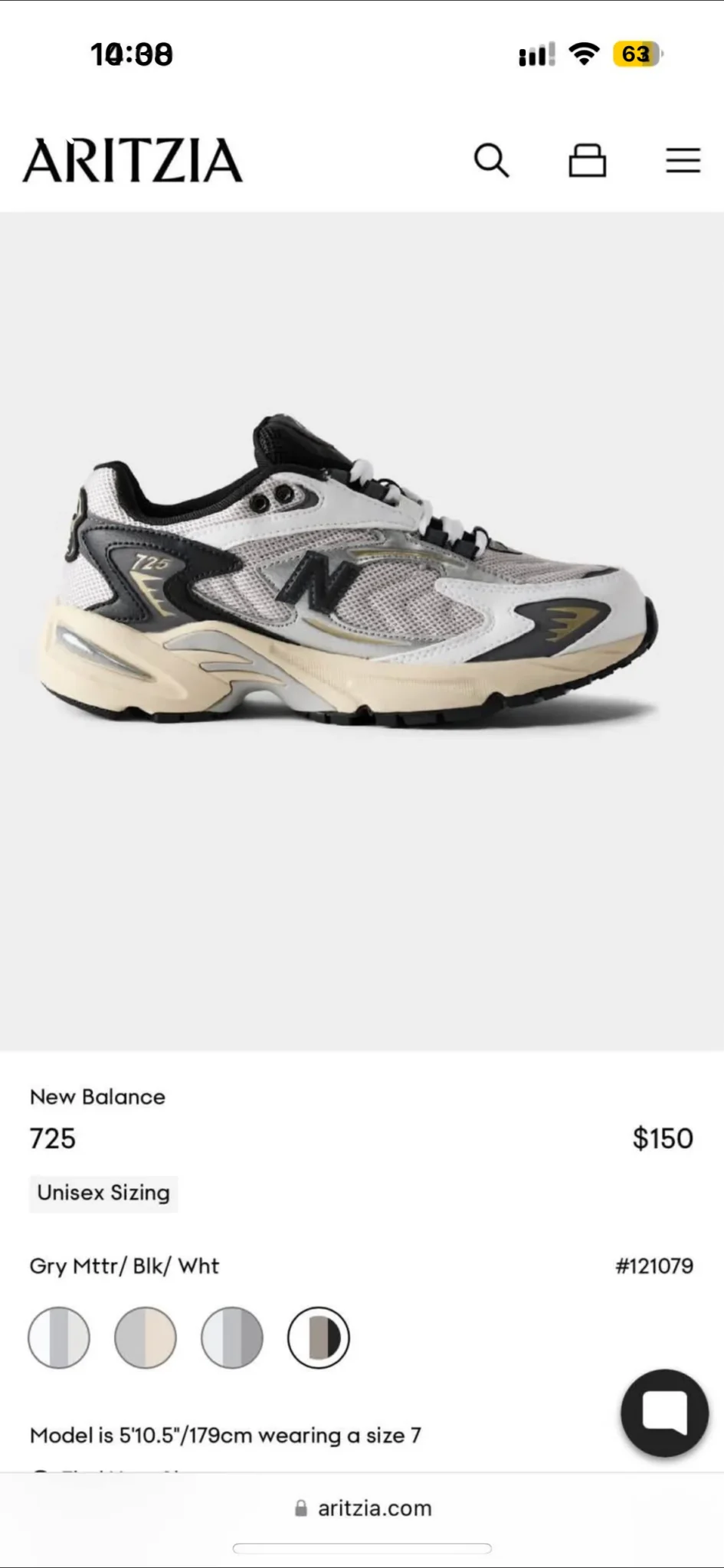 Image for Sneakers New balance 725 UNISEXE NEUF size 9,5 US femmes / women  8 US homme / men Brand new / NEUF Jamais porté en parfait état