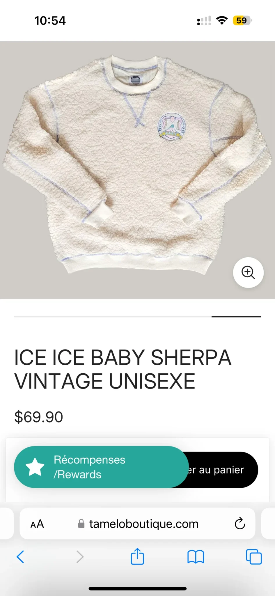 Image for Chandail Tamélo NEUF dans son emballage original en sherpa « Ice ice baby » size small / Fleece Unisexe