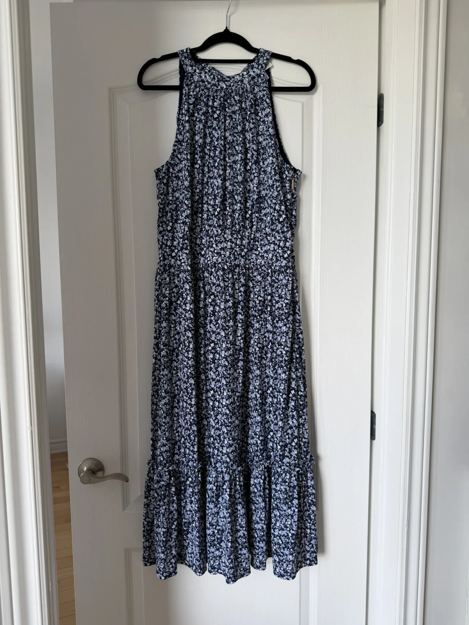 Featured image for Robe longue Michael Kors bleu fleuris blanc taille L
