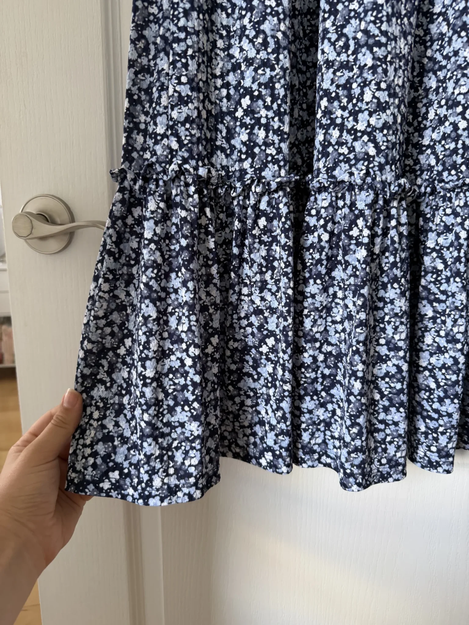 Image for Robe longue Michael Kors bleu fleuris blanc taille L