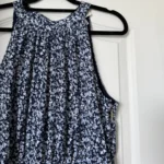 Thumbnail for Robe longue Michael Kors bleu fleuris blanc taille L