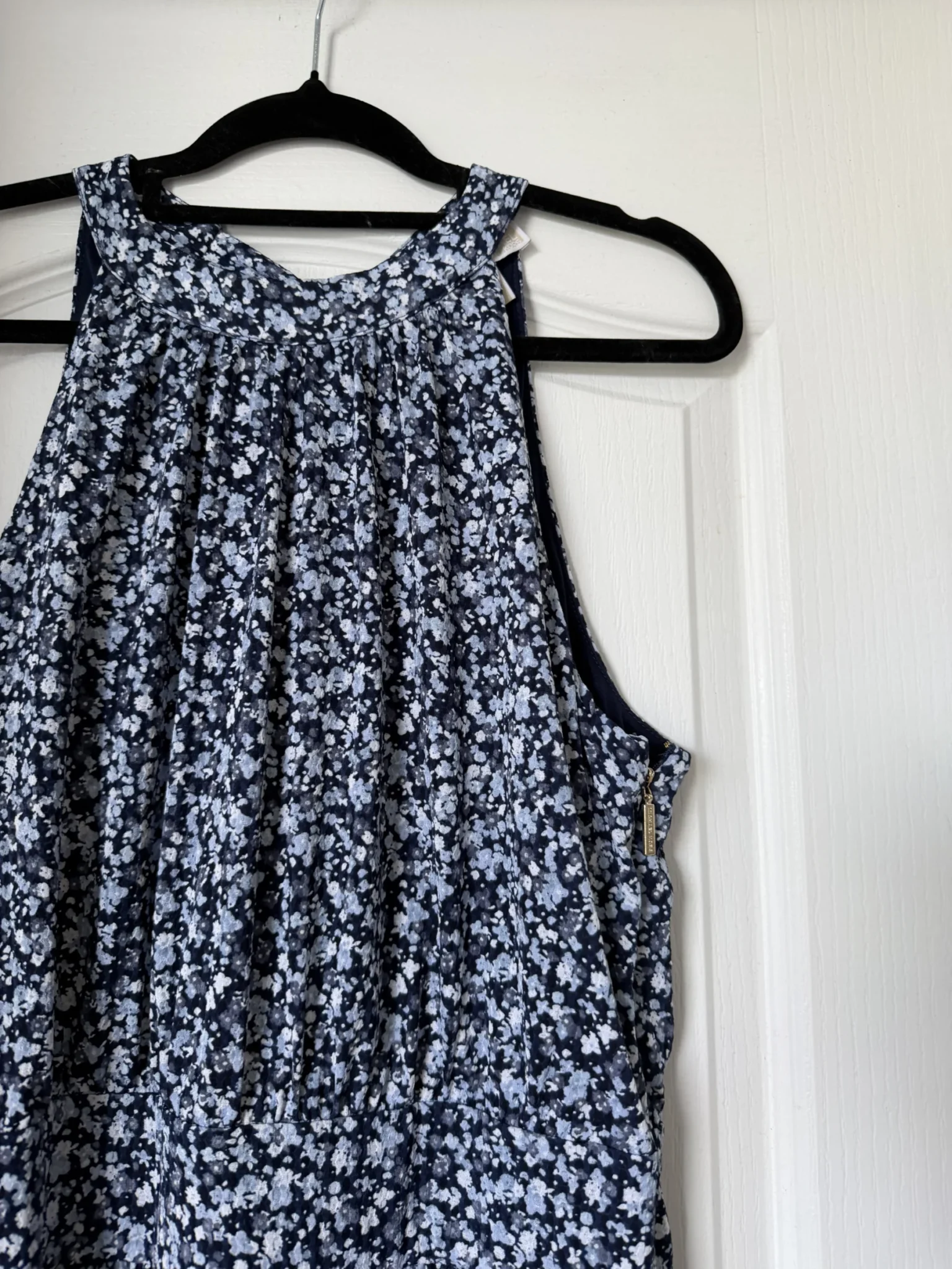 Image for Robe longue Michael Kors bleu fleuris blanc taille L