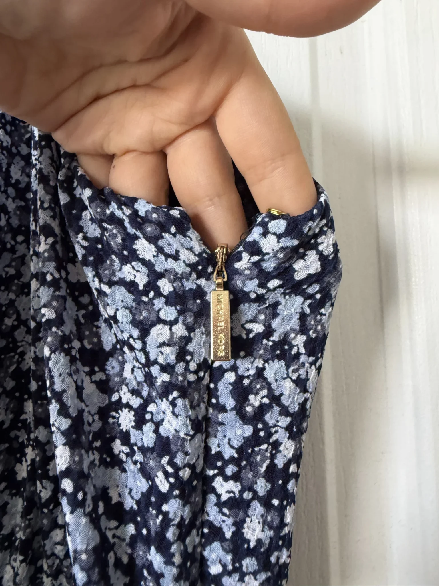 Image for Robe longue Michael Kors bleu fleuris blanc taille L