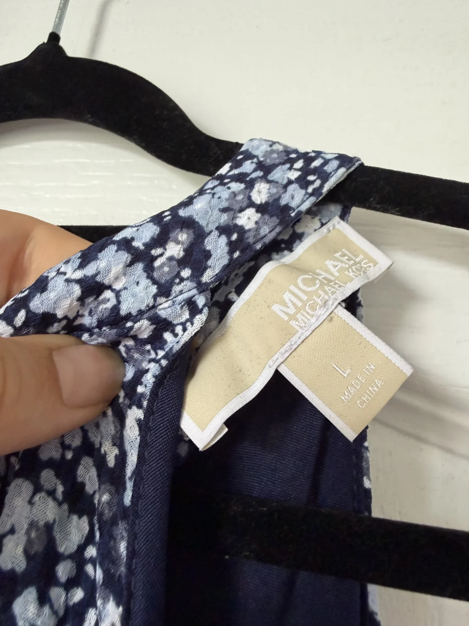Image for Robe longue Michael Kors bleu fleuris blanc taille L