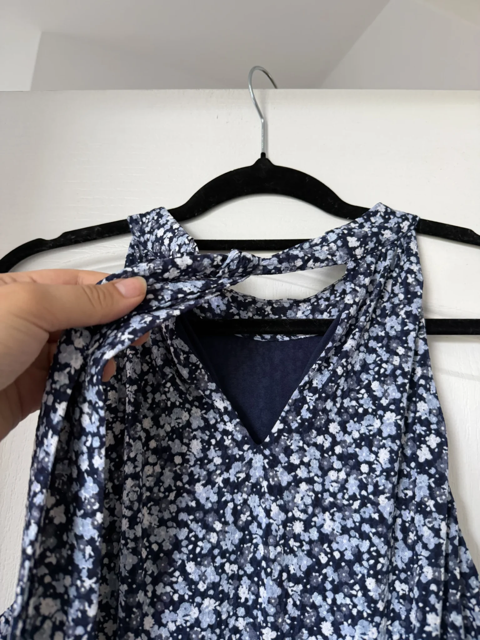Image for Robe longue Michael Kors bleu fleuris blanc taille L