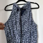 Thumbnail for Robe longue Michael Kors bleu fleuris blanc taille L