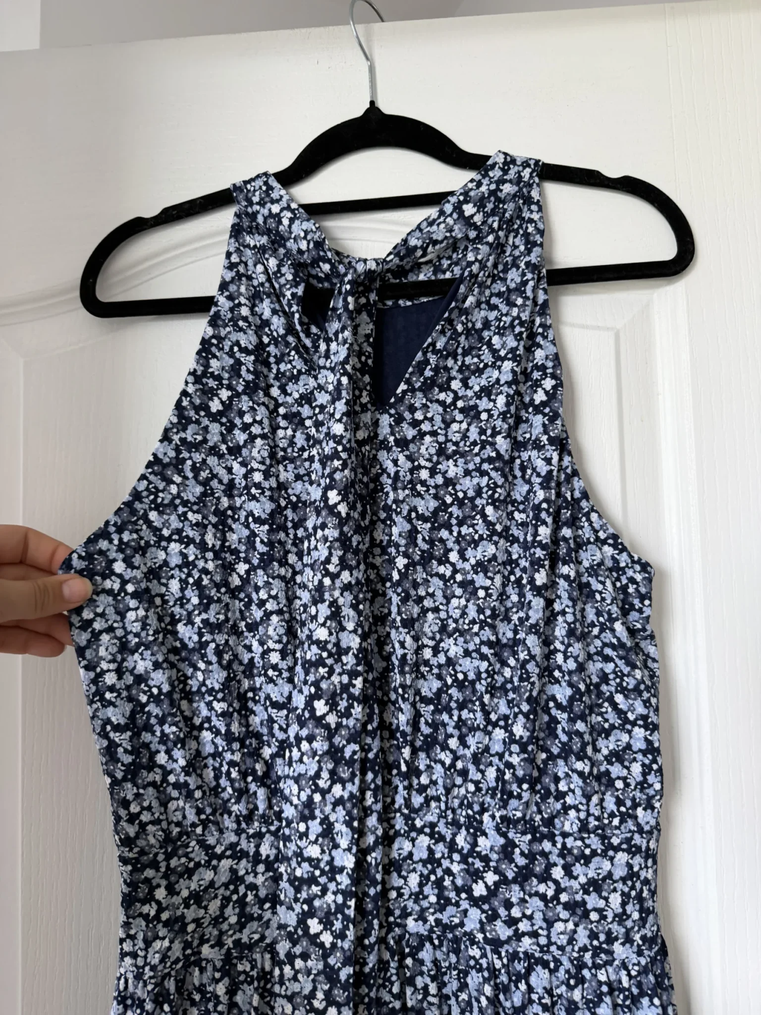 Image for Robe longue Michael Kors bleu fleuris blanc taille L