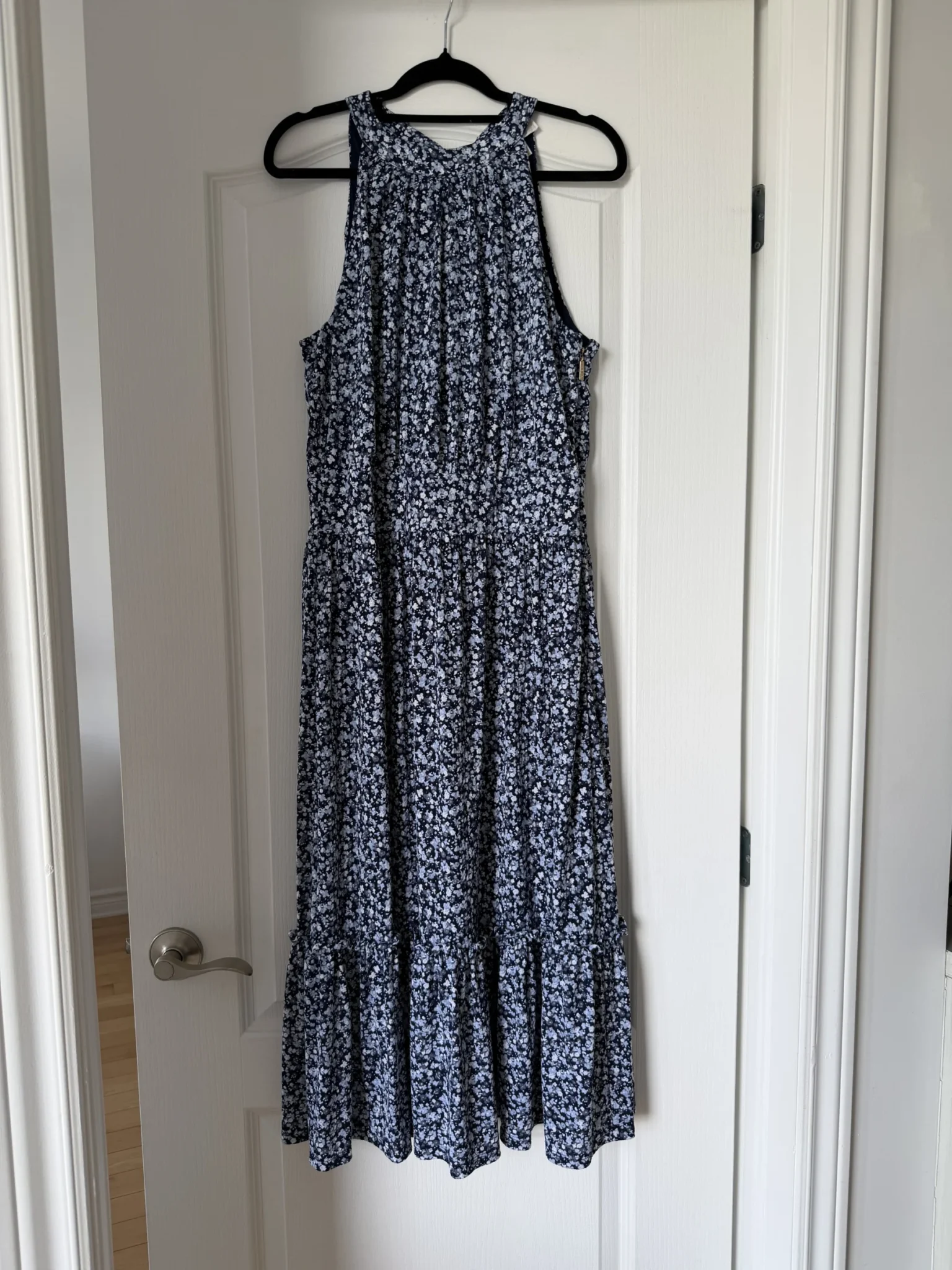 Image for Robe longue Michael Kors bleu fleuris blanc taille L