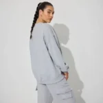 Thumbnail for Garage Calabasas Oversized Grey Crewneck Sweater Sweatshirt