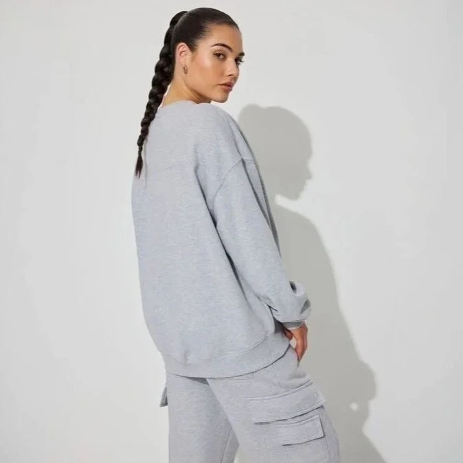 Image for Garage Calabasas Oversized Grey Crewneck Sweater Sweatshirt