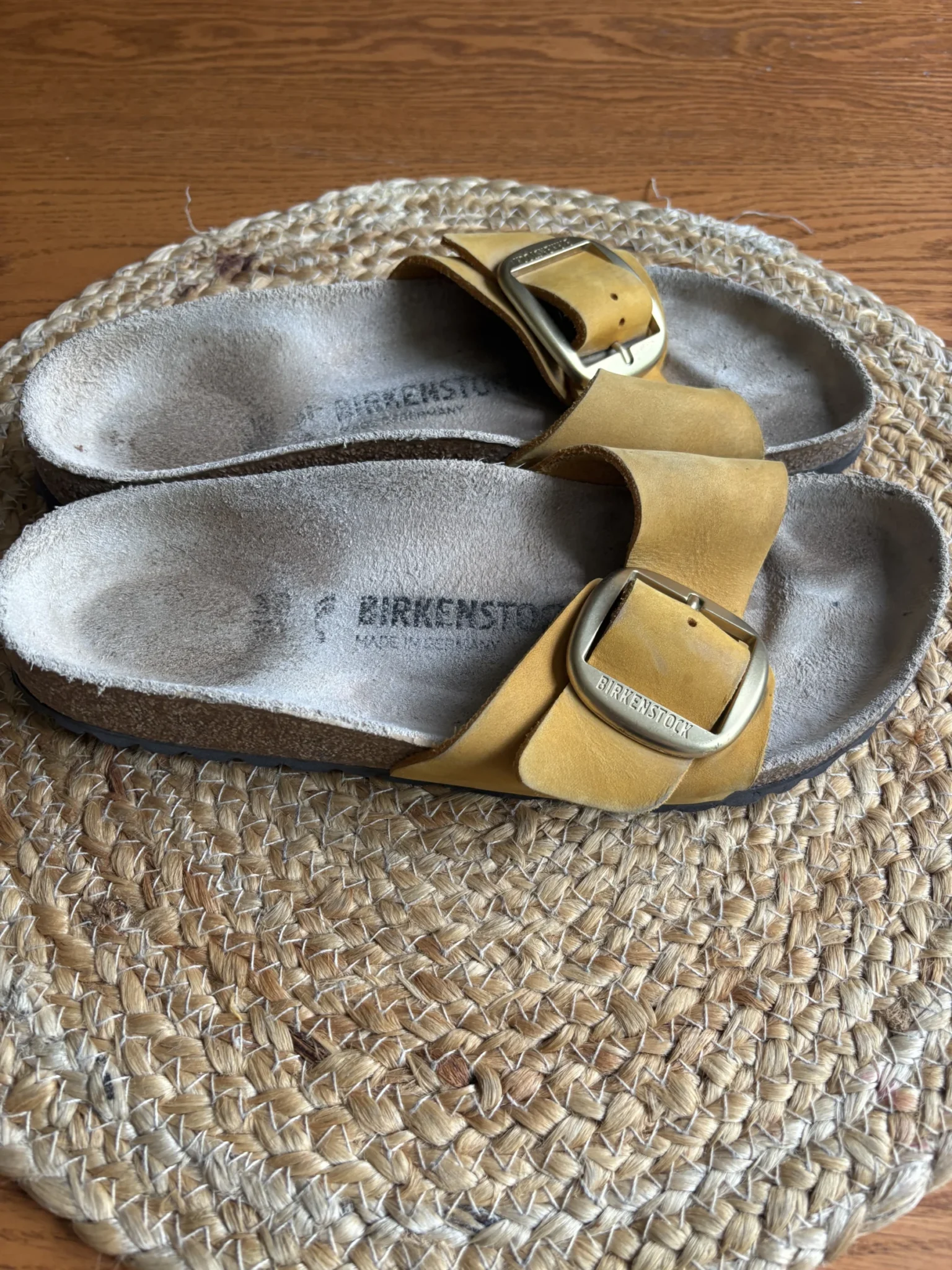 Image for Birkenstock Madrid in mustard-yellow leather