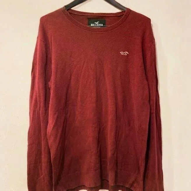 Image for Red Hollister Crew Neck Pullover Sweater Shirt