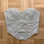 Thumbnail for Cotton Candy LA Silver Glitter Strapless Corset Crop Top