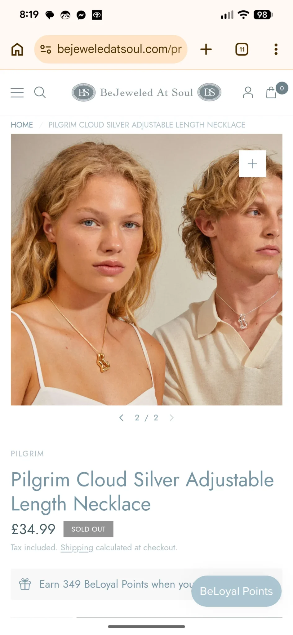 Image for Collier  Cloud de chez Pilgrim