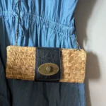 Thumbnail for Sac en rotin tissé et cuir