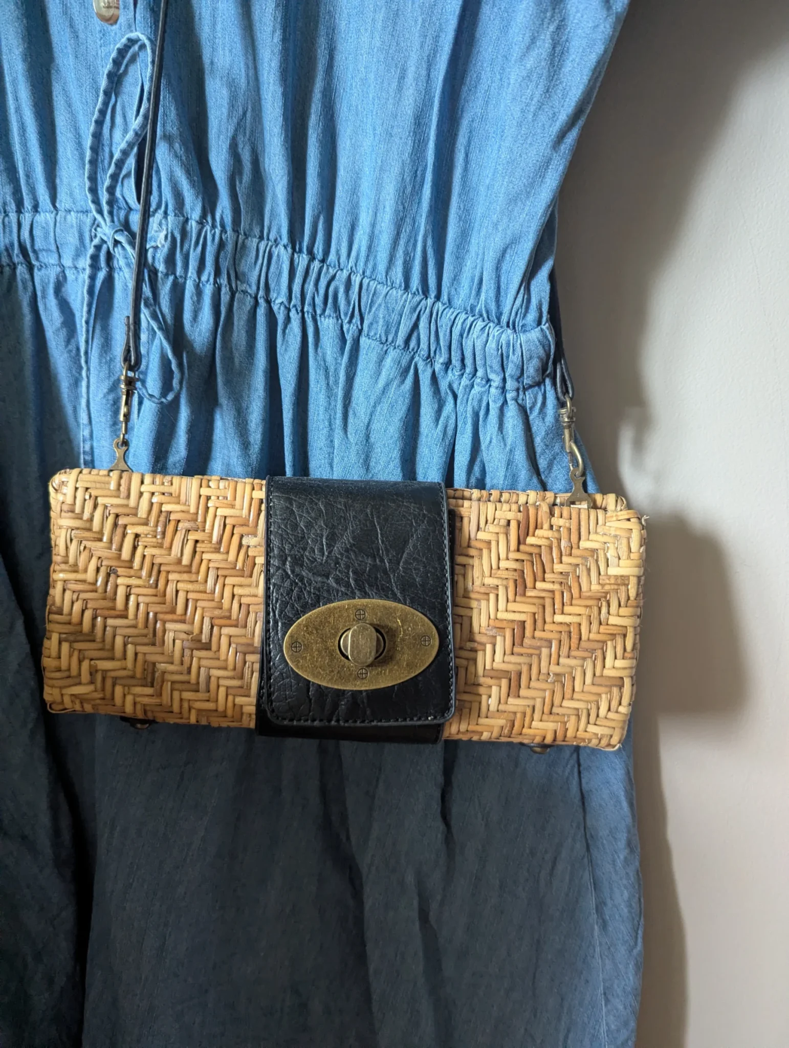 Image for Sac en rotin tissé et cuir