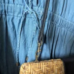 Thumbnail for Sac en rotin tissé et cuir