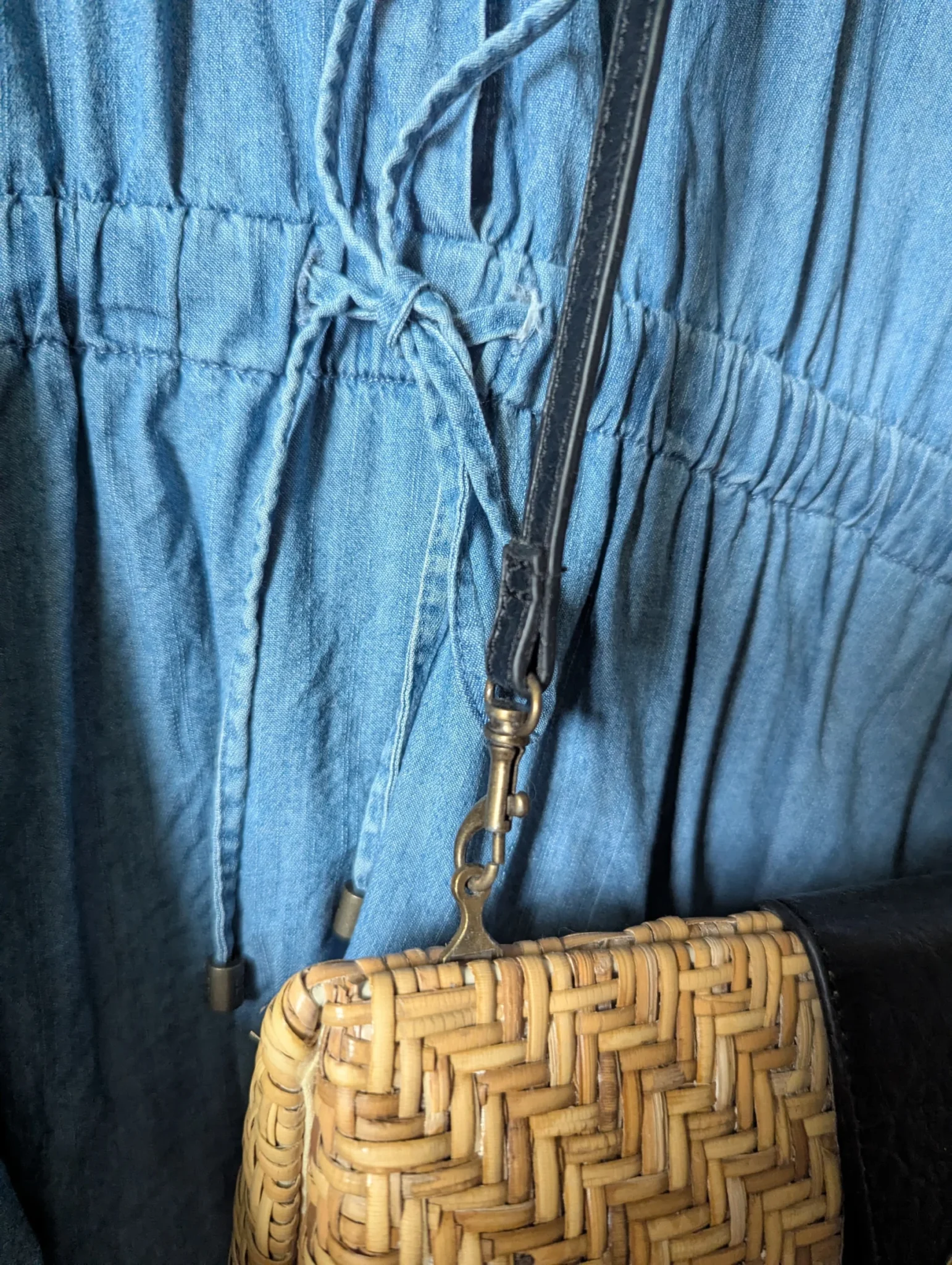 Image for Sac en rotin tissé et cuir