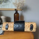Thumbnail for Sac en rotin tissé et cuir