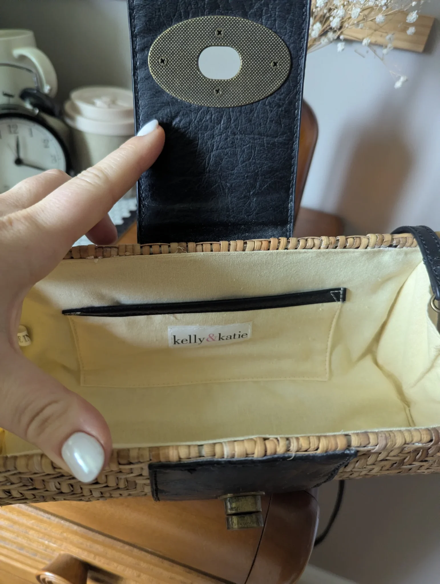 Image for Sac en rotin tissé et cuir
