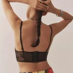 Thumbnail for Haut Camisole Bustier Noir Anthropologie Black Mesh Corset Cami Crop Top