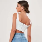 Thumbnail for Haut Corset Blanc Satiné Missguided White Satin Crop Top Bustier