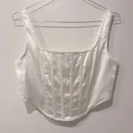Thumbnail for Haut Corset Blanc Satiné Missguided White Satin Crop Top Bustier