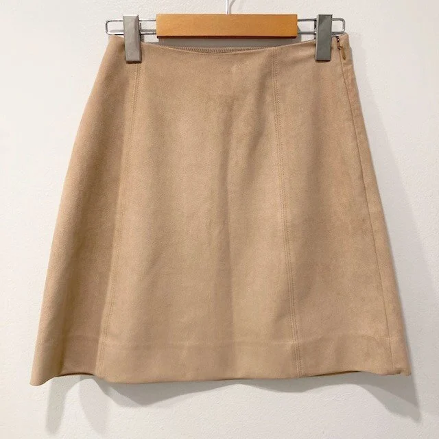 Image for Aritzia Babaton Hopper Beige Short Skirt – Tan Faux Suede Mini Skirt