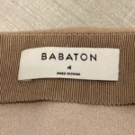 Thumbnail for Aritzia Babaton Hopper Beige Short Skirt – Tan Faux Suede Mini Skirt