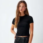 Featured thumbnail for Haut Court Noir Manches Courtes Simons Twik Black Short Sleeves T-Shirt Tee Crop Top