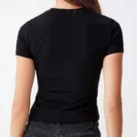 Thumbnail for Haut Court Noir Manches Courtes Simons Twik Black Short Sleeves T-Shirt Tee Crop Top