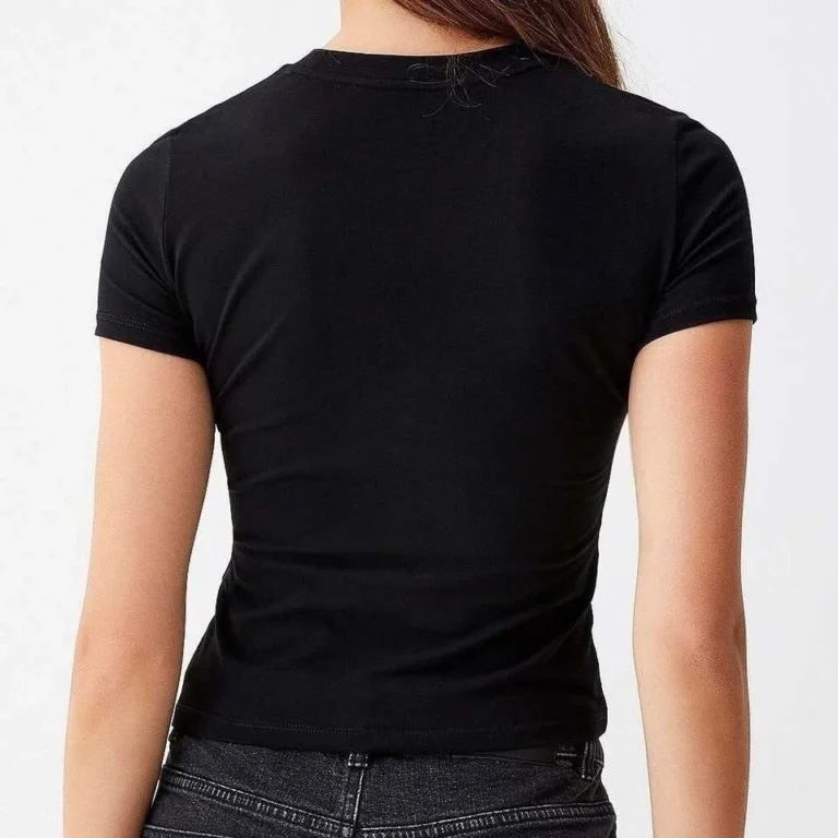 Image for Haut Court Noir Manches Courtes Simons Twik Black Short Sleeves T-Shirt Tee Crop Top