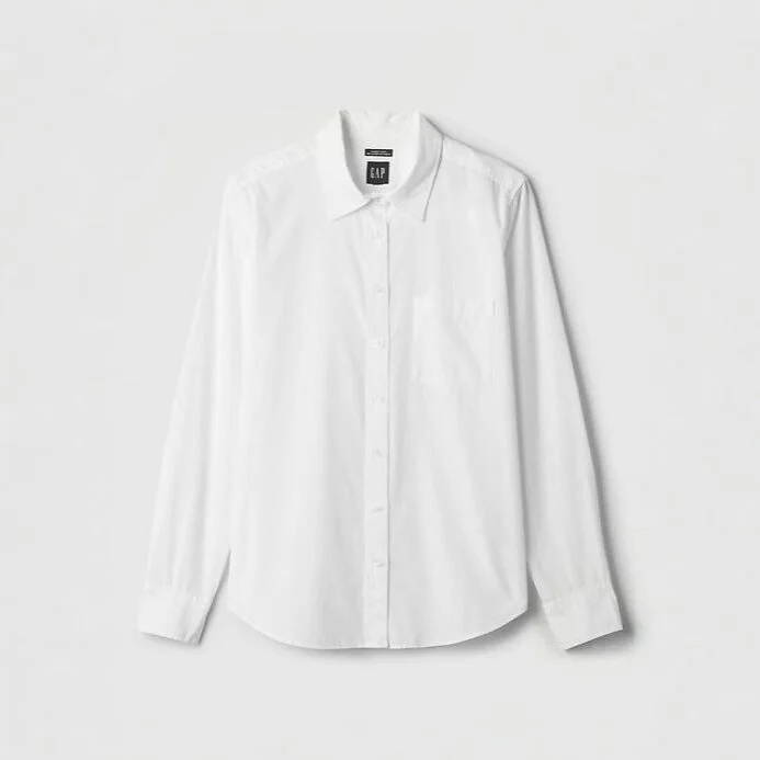 Image for Chemise Popeline Blanche avec Poche Avant GAP White Poplin Shirt with Front Pocket