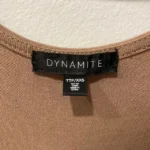 Thumbnail for Haut Chandail Brun Froncé à Manches Longues Dynamite Tan Beige Long Sleeve Ruched Top