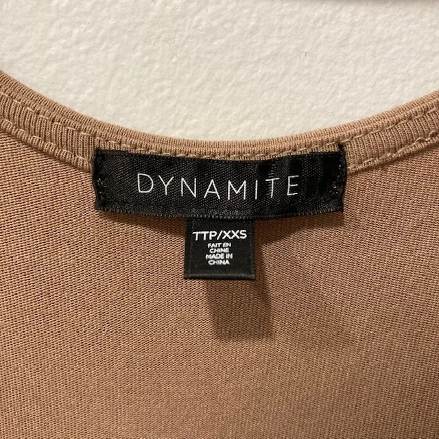 Image for Haut Chandail Brun Froncé à Manches Longues Dynamite Tan Beige Long Sleeve Ruched Top