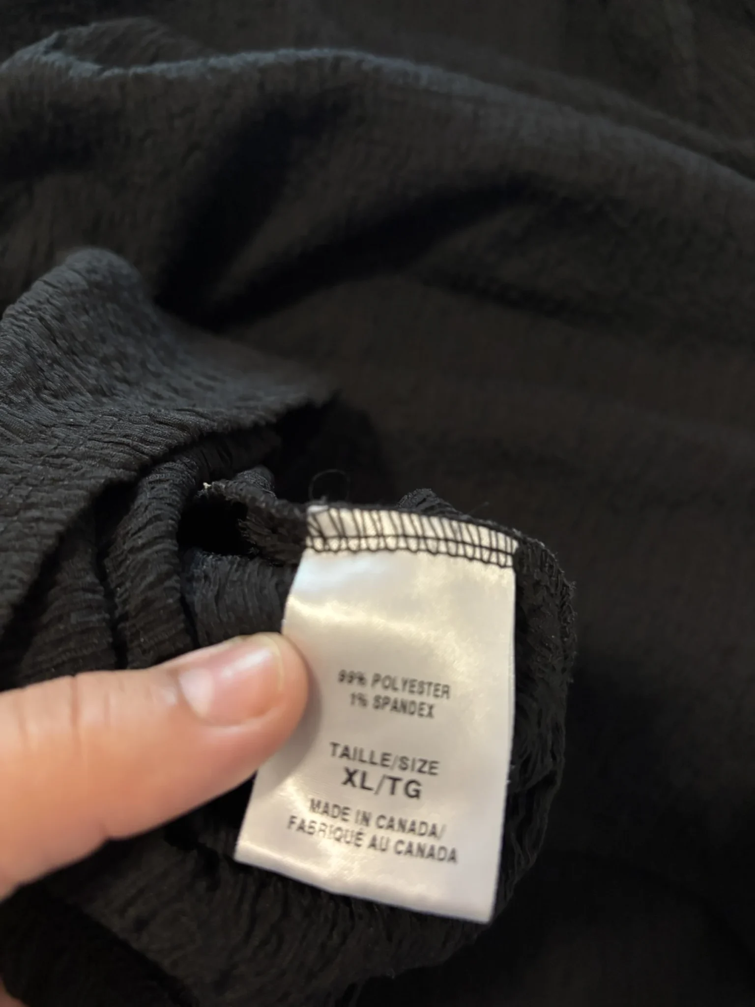 Image for Robe texturée noire XL