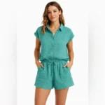 Thumbnail for Grace and Mila green shorts and T-shirt set
