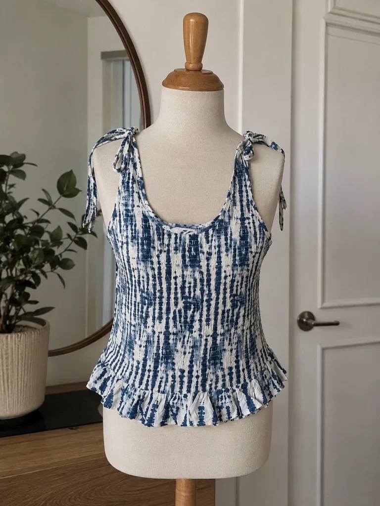 Image for Haut d’été avec des motifs bleu et blanc
