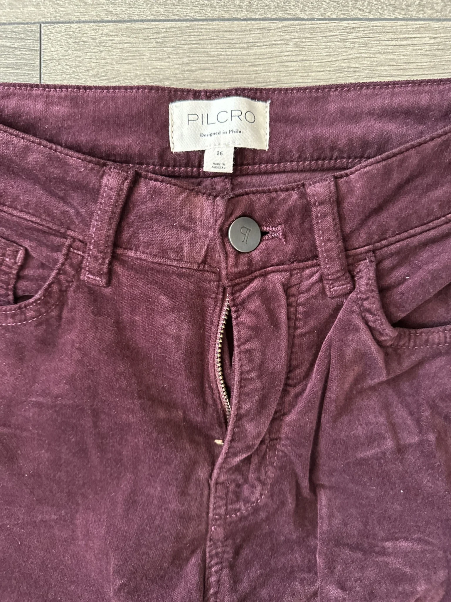 Image for Pilcro Anthropologie Velvet Corduroy Pants 26