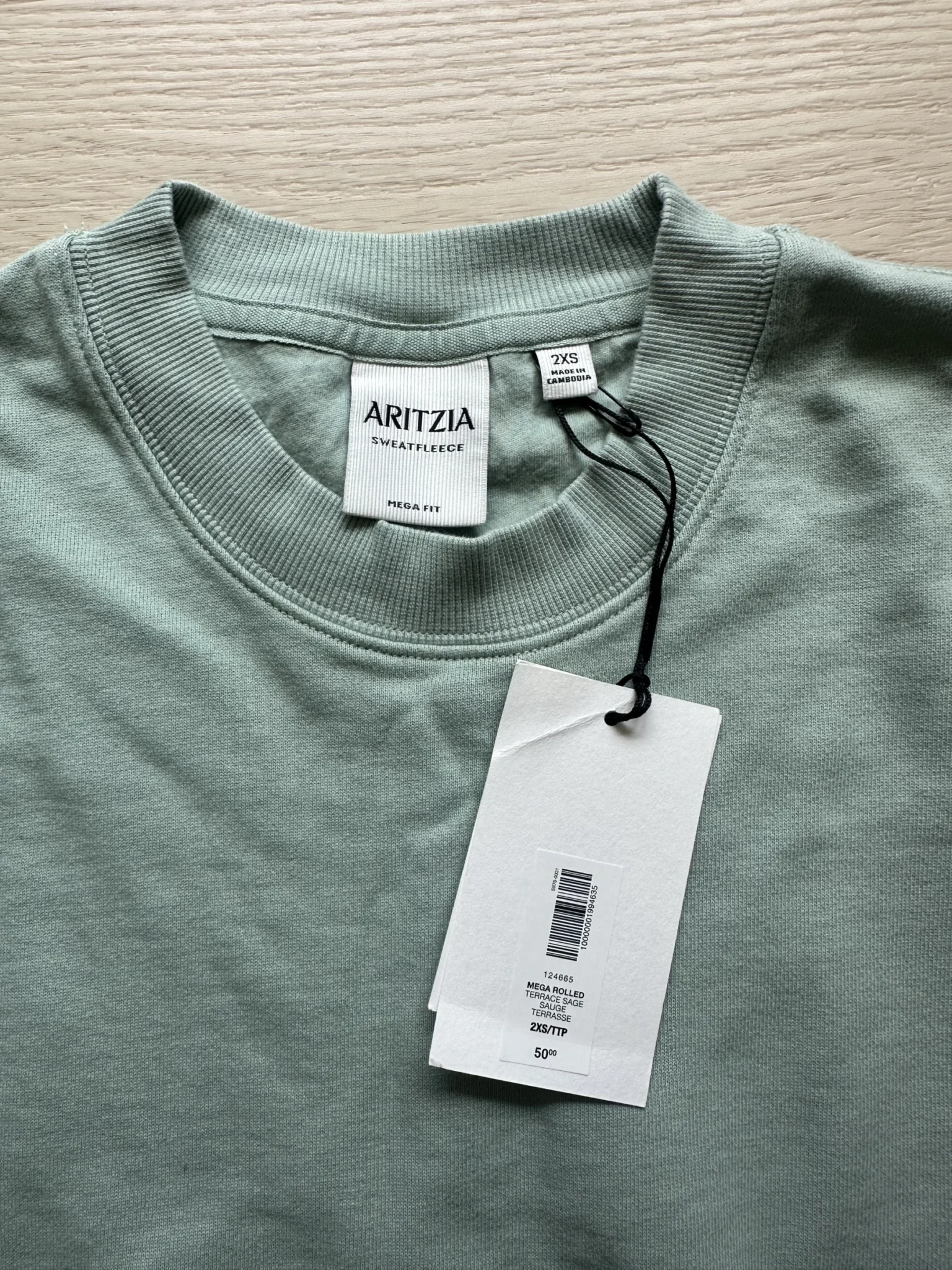 Image for Aritzia Sweatfleece Mega Rolled Sweatshirt 2XS