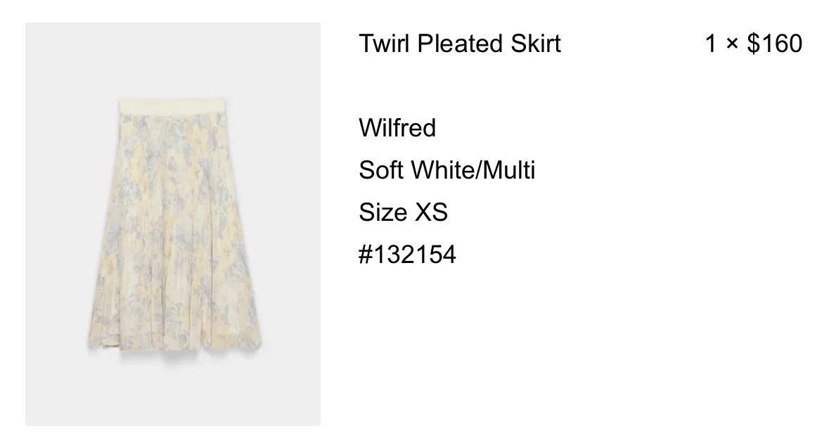 Image for Wilfred Twirl Skirt XS