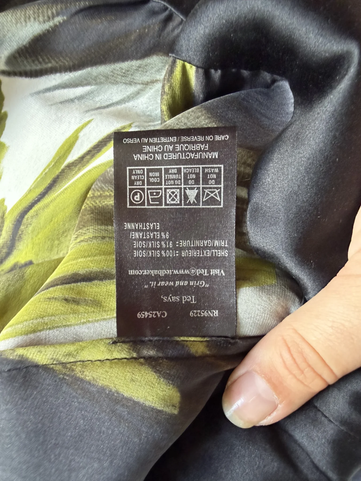 Image for 100% Soie! Haut Ted Baker motifs fleuris taille S