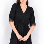 Featured thumbnail for Robe The Kooples noir taille 1 - S à volants et dentelles