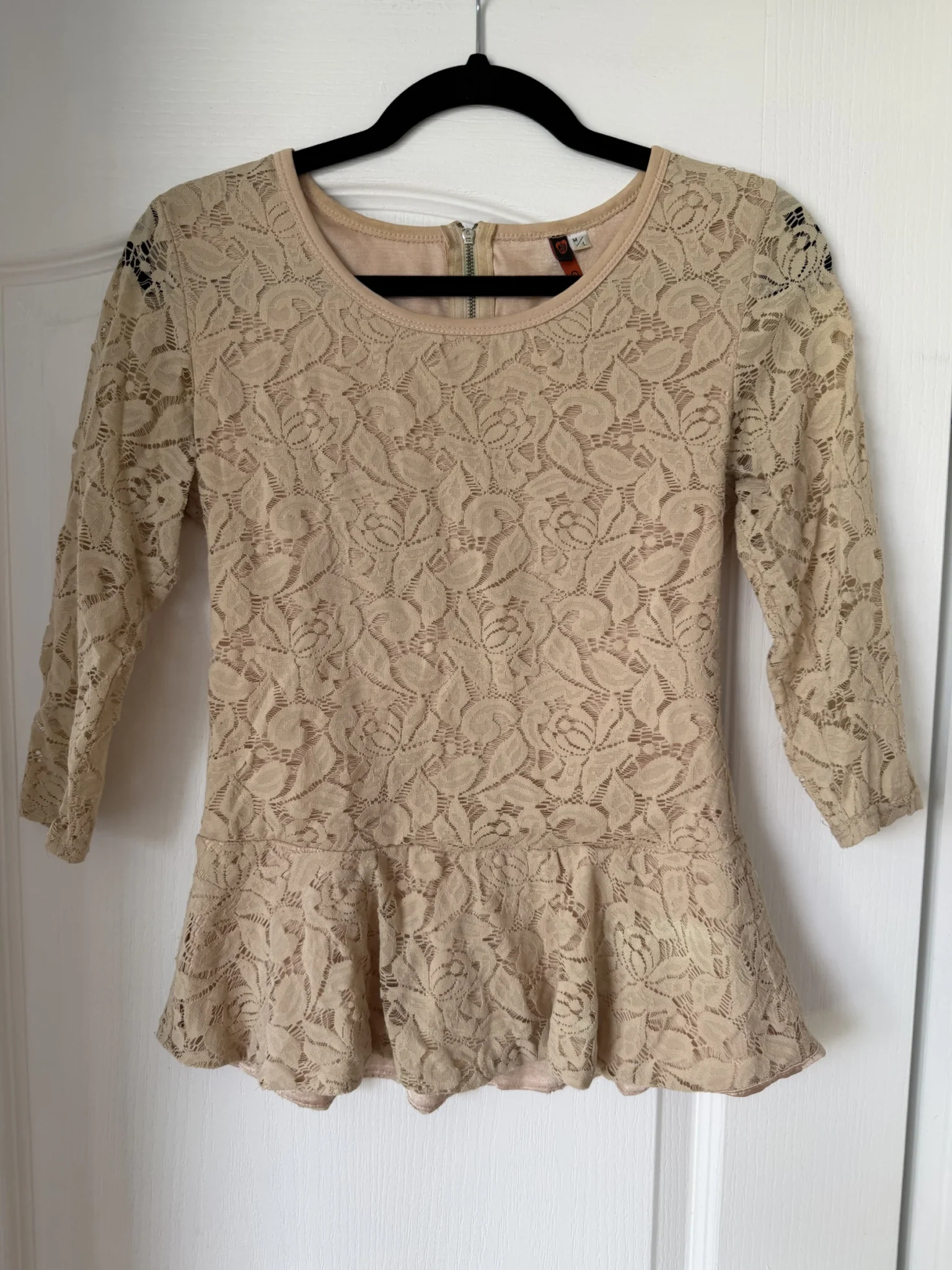 Featured image for Blouse en dentelles beige Giorgia taille M/L