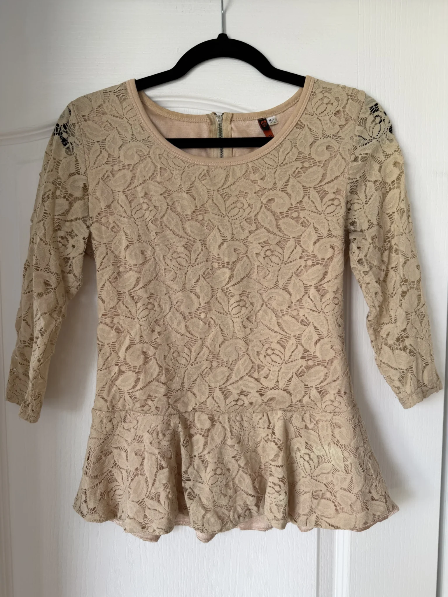 Image for Blouse en dentelles beige Giorgia taille M/L
