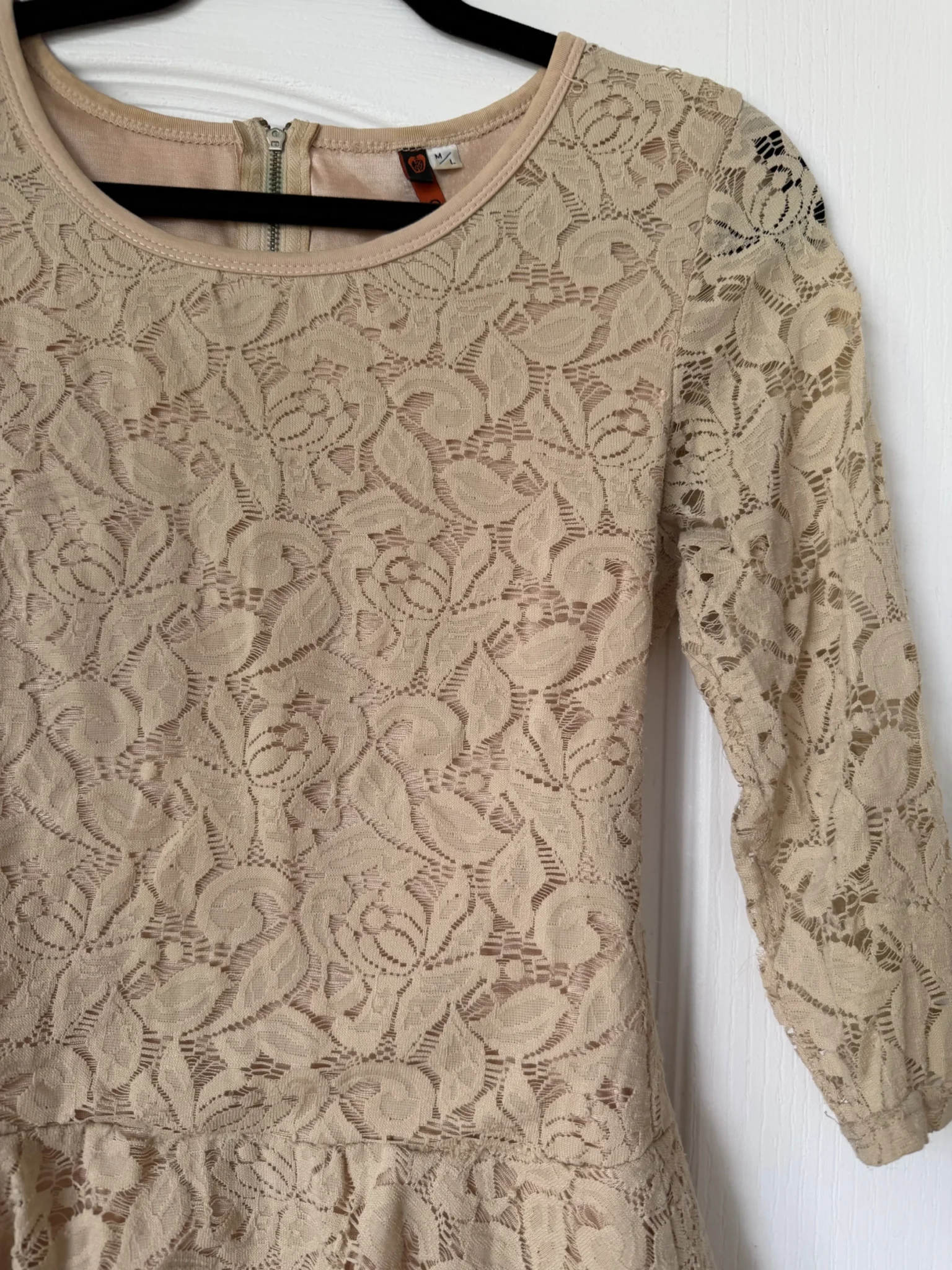 Image for Blouse en dentelles beige Giorgia taille M/L