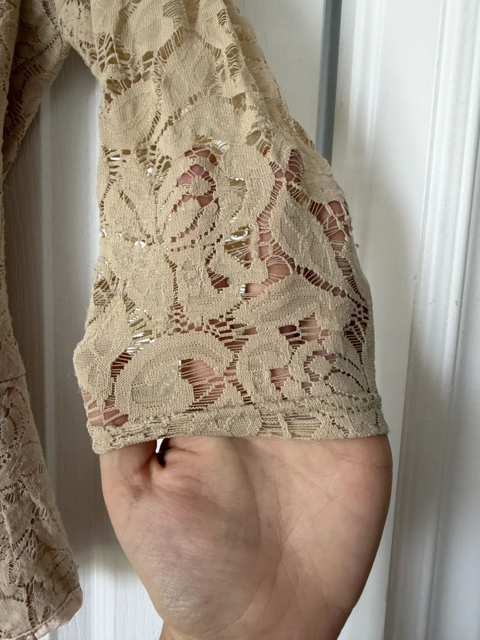 Image for Blouse en dentelles beige Giorgia taille M/L