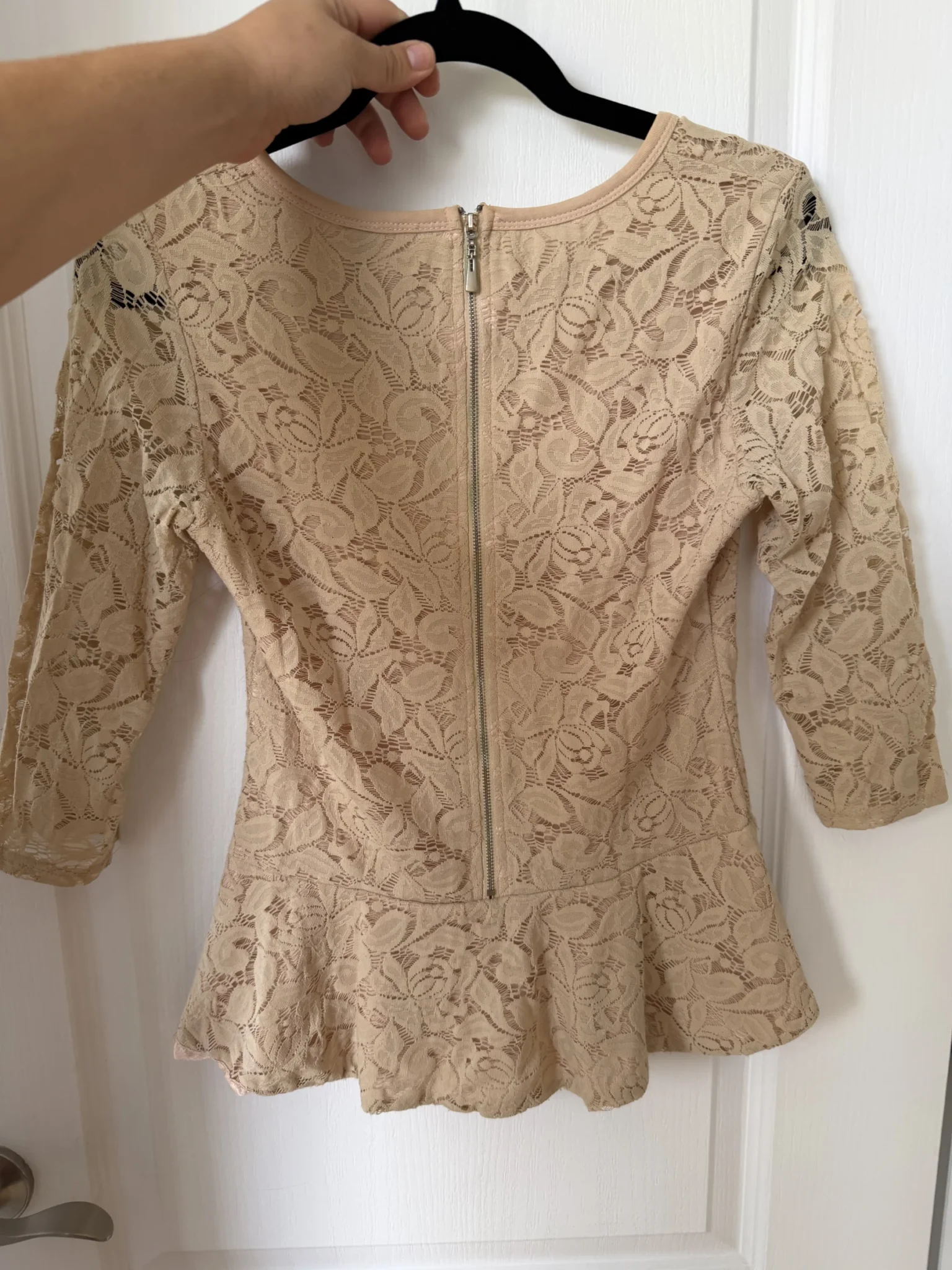 Image for Blouse en dentelles beige Giorgia taille M/L