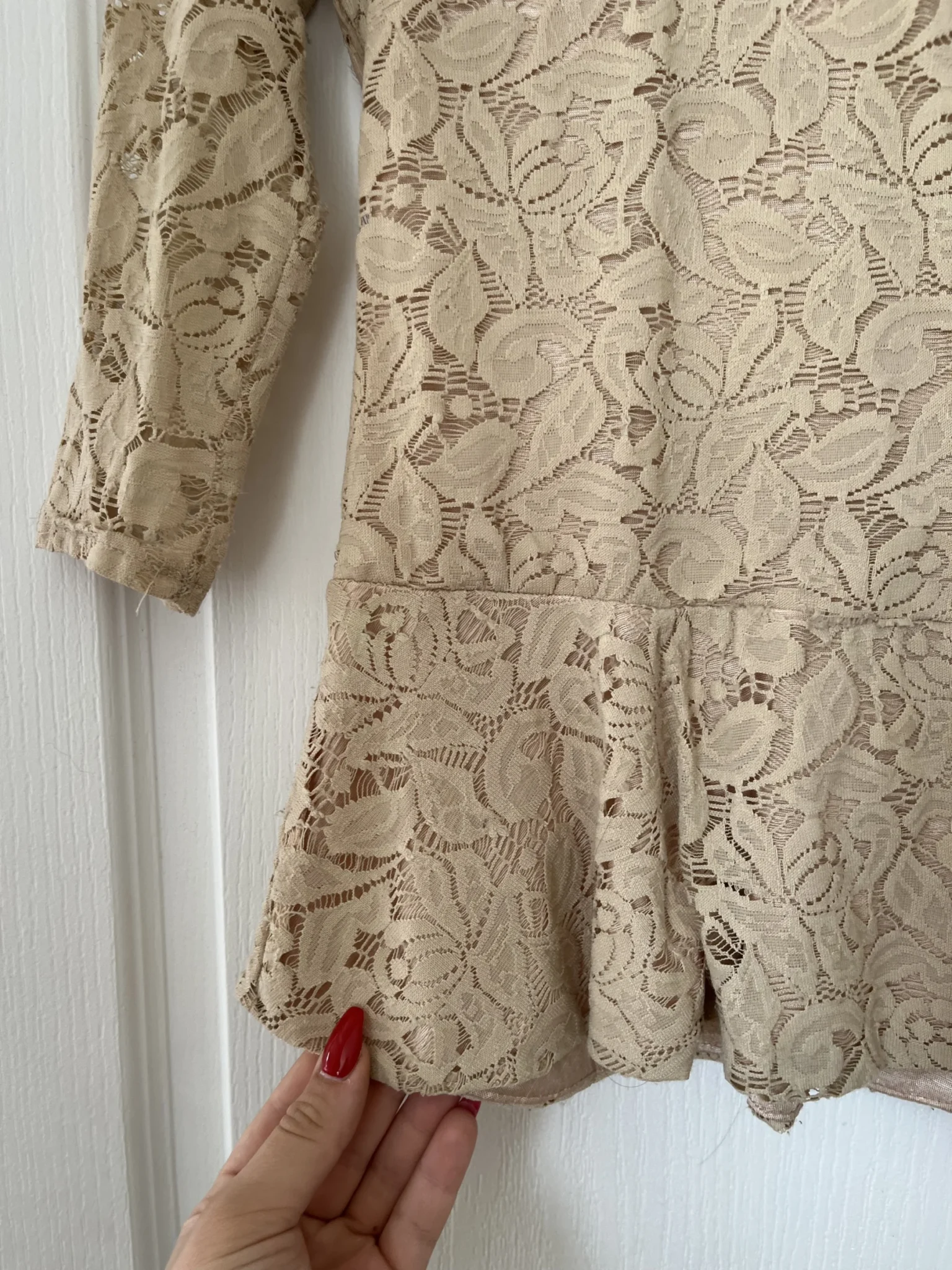 Image for Blouse en dentelles beige Giorgia taille M/L